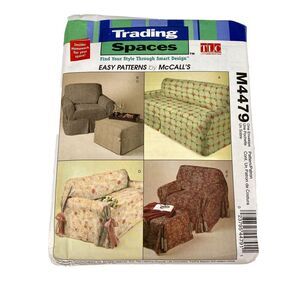 McCalls M4479 Furniture Sofa Chair Slipcovers Trading Spaces TLC sewing pattern